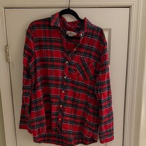 Vineyard Vines Red and Navy Plaid Shirt